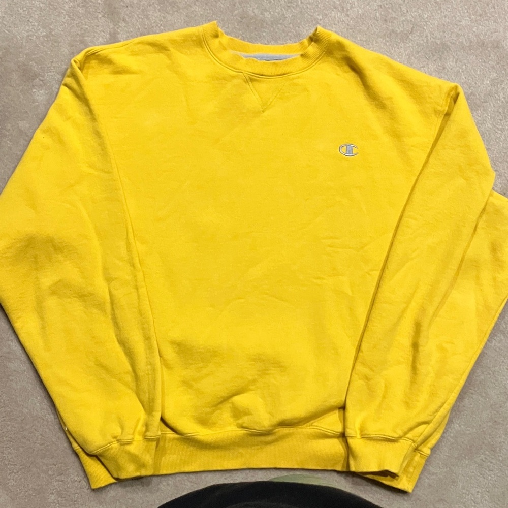Champion Men's Bright Yellow Crewneck Sweatshirt